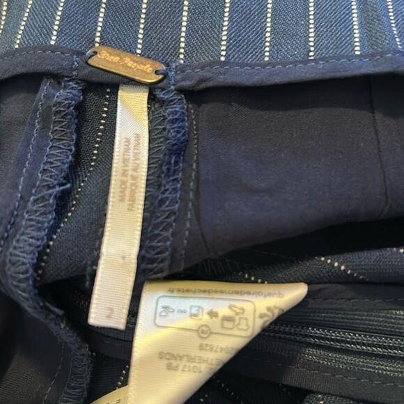 Free People Acadia Trouser Blue Combo/Pinstripe Size 2, NWOT - Picture 11 of 13